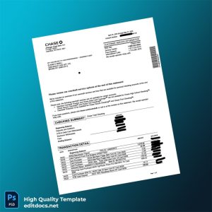 Bank Statement 2 Template in Word and PDF formats