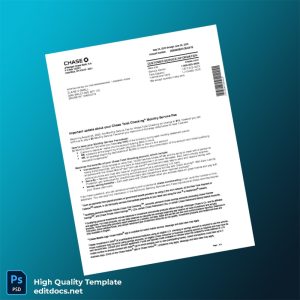 Bank Statement 3 Template in Word and PDF formats