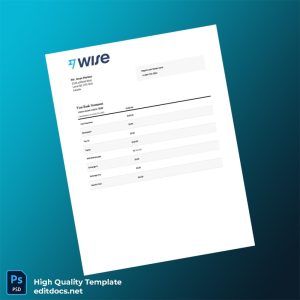 Canada Wise Bank Statement Template in Word and PDF formats