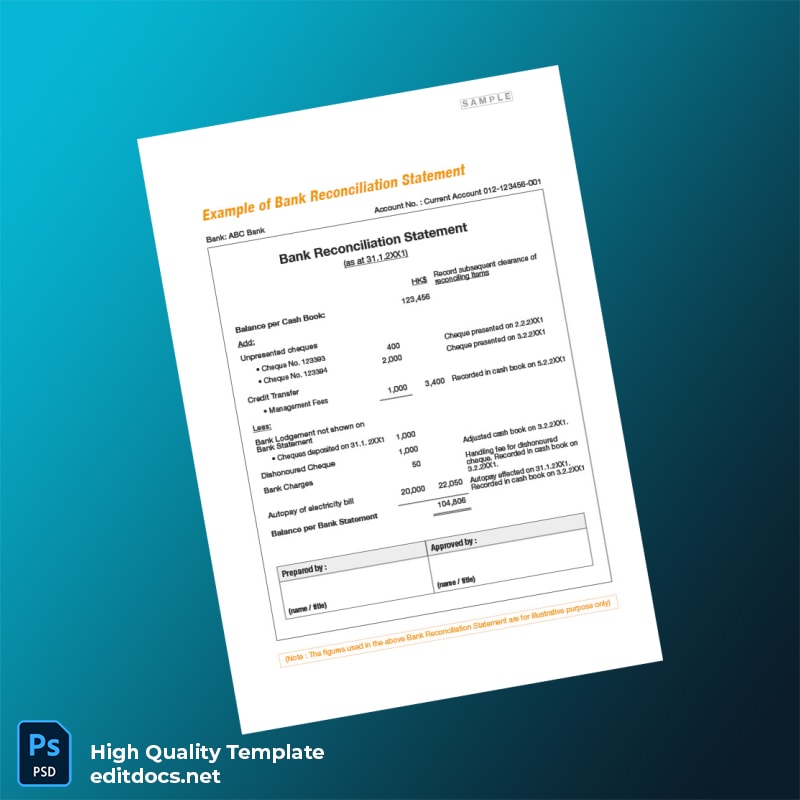 Country_ Bank_Issuer_ ABC Bank Document Type_ Bank Reconciliation Statement Editable Bank Reconciliation Statement Template in W