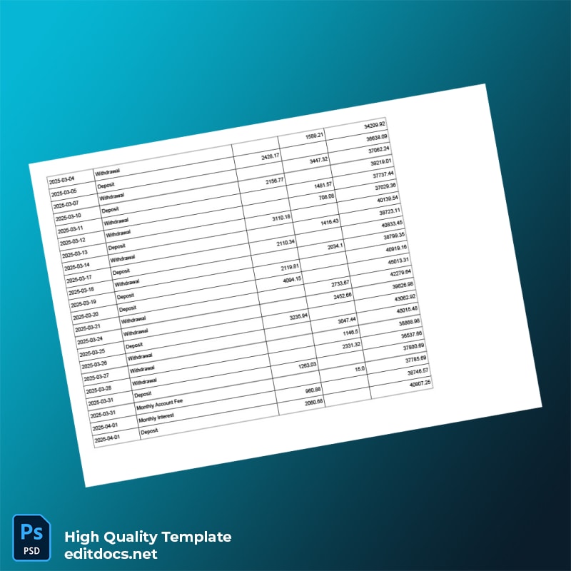 Ghana Bank Statement Template in Word and PDF formats page 4