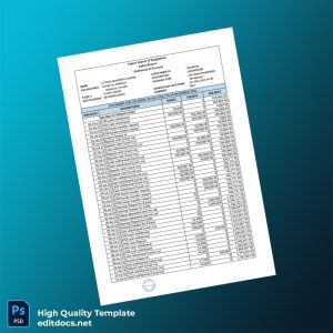 India EXIM Bank Statement Template in Word and PDF formats