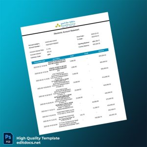 India Electronic Account Statement Template in Word and PDF formats