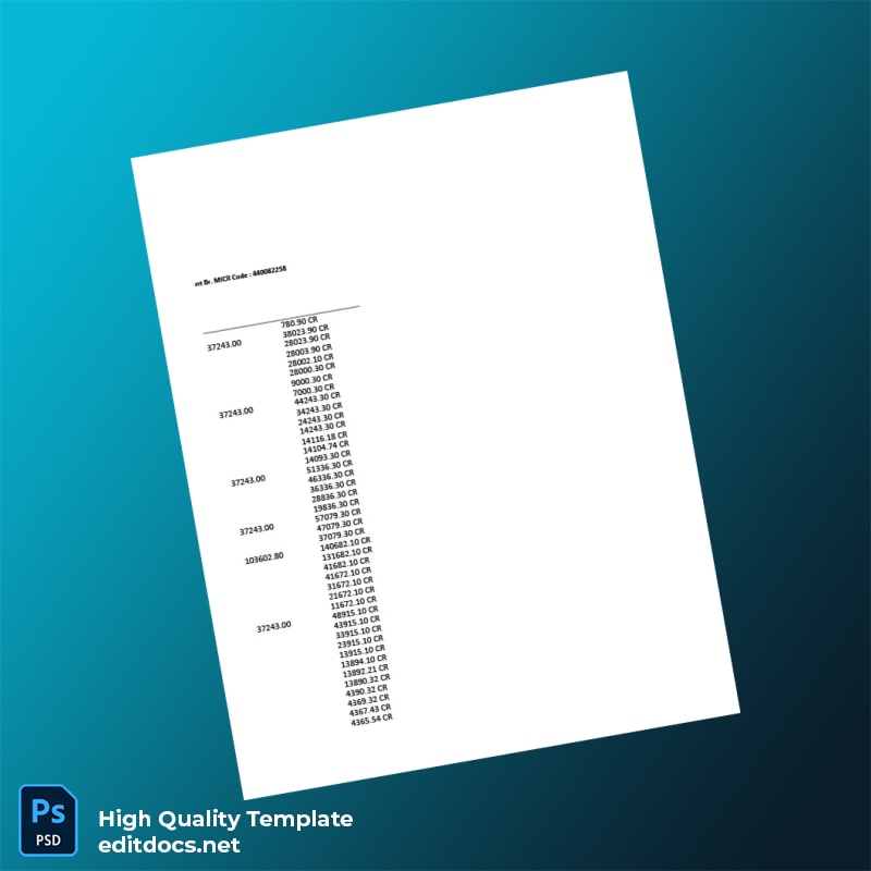 India GPUR MAHANAGARPALIKA KARMACHARI BAH BANK LTD Salary Bank Statement Template in Word and PDF formats page 3