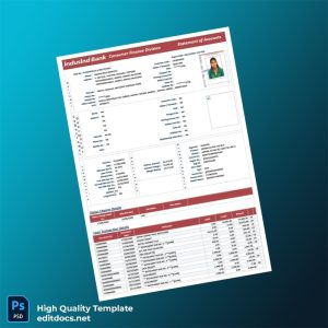 India IndusInd Bank Loan Statement Template in Word and PDF formats