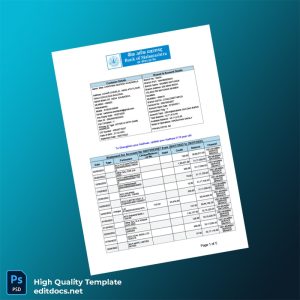 India KK Bank Statement Template in Word and PDF formats