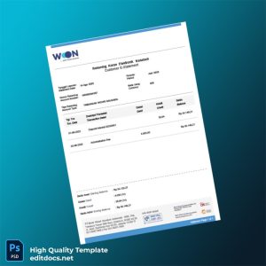 Indonesia Bank Woori Saudara Account Statement Template in Word and PDF formats