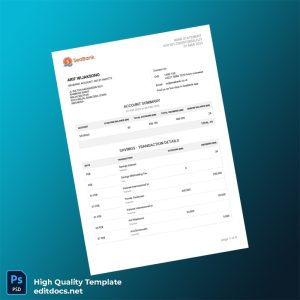 Indonesia Seabank Statement Template in Word and PDF formats