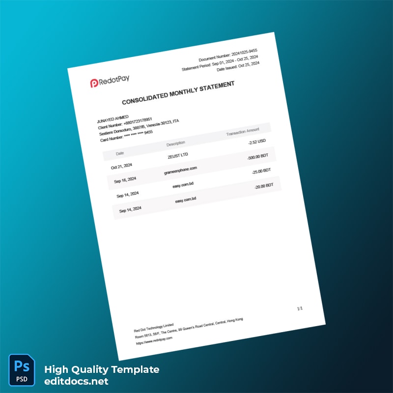 Italy Document Type Template in Word and PDF formats