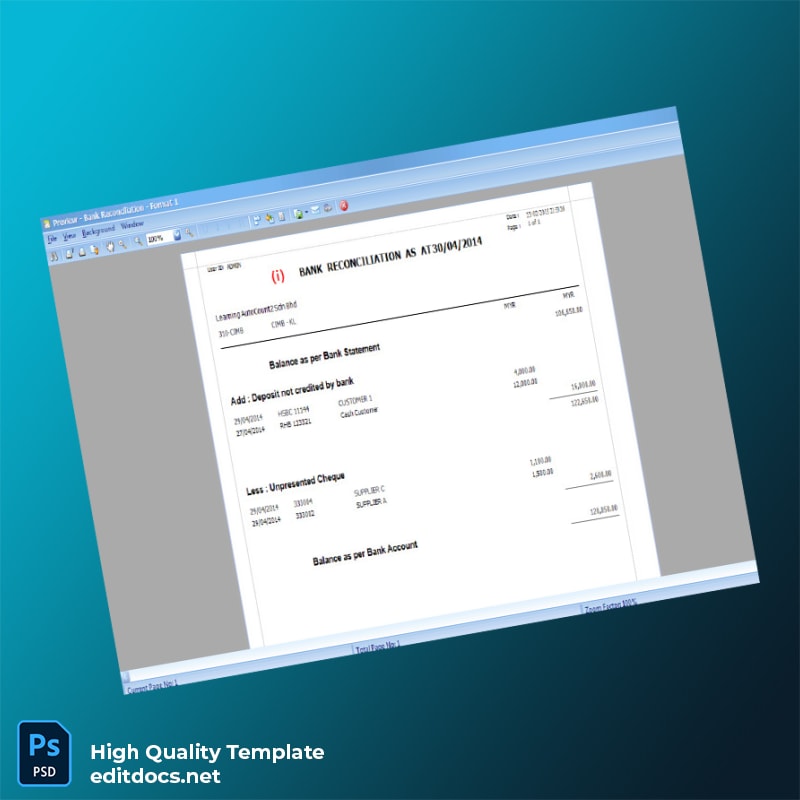 Malaysia CIMB Bank Reconciliation Guide Template in Word and PDF formats page 6