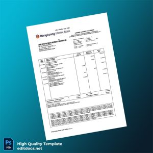 Malaysia Hong Leong Islamic Bank Statement Template in Word and PDF formats
