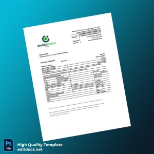 Moldova Mobiasbanca Bank Statement Template in Word and PDF formats