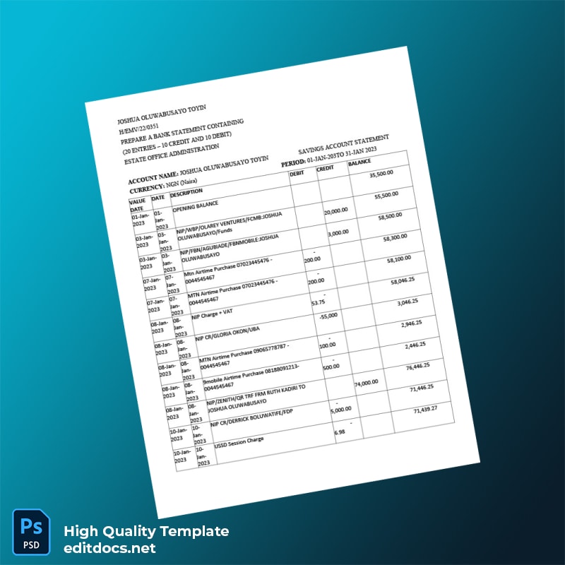 Nigeria Document Template in Word and PDF formats