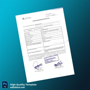 Pakistan Allied Bank Statement Template in Word and PDF formats