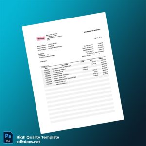 Sweden KLARNA Bank Statement Template in Word and PDF formats