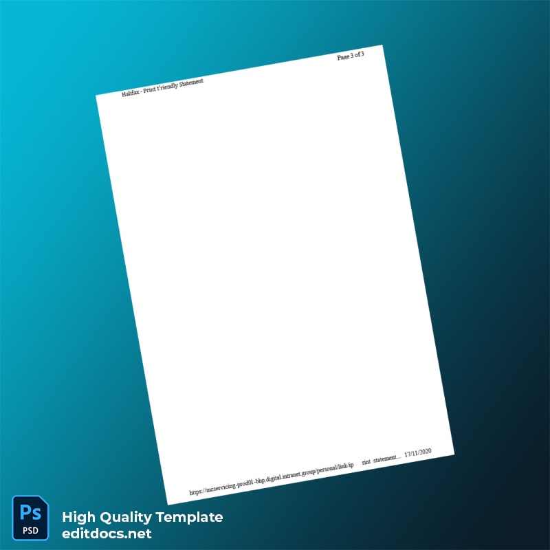 UK Halifax Bank Statement Template in Word and PDF formats page 3