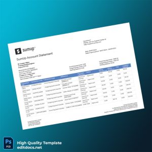 UK SumUp Account Statement Template in Word and PDF formats