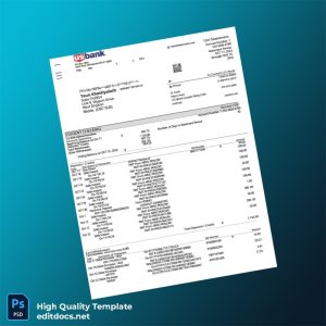 US US Bank Statement Template in Word and PDF formats
