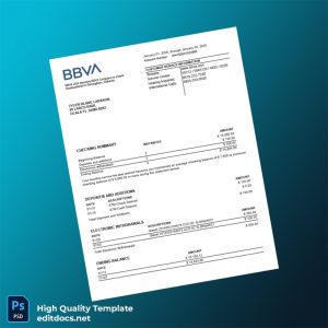 USA BBAV Bank Statement Template in Word and PDF formats