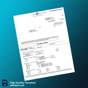 USA BMO Harris Bank Statement Template in Word and PDF formats