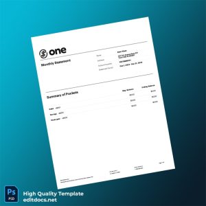 USA Bank Statement Template in Word and PDF formats