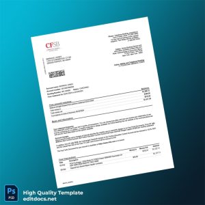 USA CFSB Bank Statement Template in Word and PDF formats
