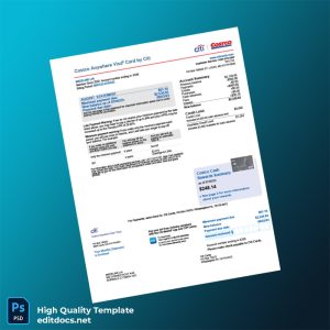 USA Citi Bank Statement Template in Word and PDF formats