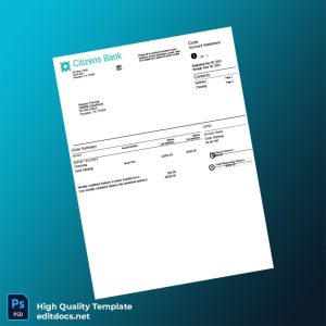 USA Citizens Bank Account Statement Template in Word and PDF formats