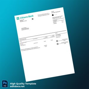 USA Citizens Bank Statement Template in Word and PDF formats