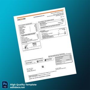 USA Discover Credit Card Statement Template in Word and PDF formats