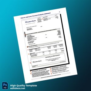 USA Eastern Bank Account Analysis Statement Template in Word and PDF formats