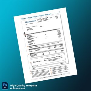 USA Eastern Bank Bank Statement Template in Word and PDF formats