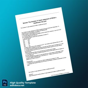 USA State Bank Bank Statement Template in Word and PDF formats