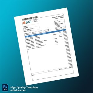 USA TemplateLab Bank Statement Template in Word and PDF formats
