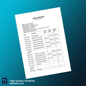 Uganda Harambee Bank Statement Template in Word and PDF formats