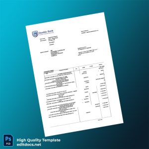 Uganda Stanbic Bank Statement Template in Word and PDF formats