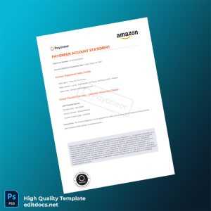 Vietnam Payoneer Account Statement Template in Word and PDF formats